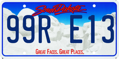 SD license plate 99RE13