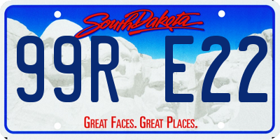 SD license plate 99RE22