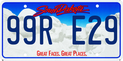 SD license plate 99RE29