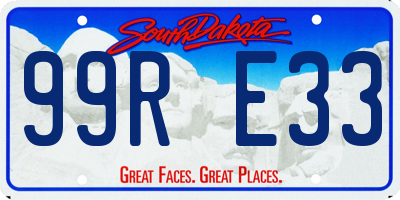 SD license plate 99RE33