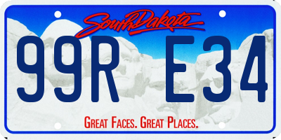 SD license plate 99RE34