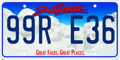 SD license plate 99RE36