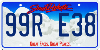 SD license plate 99RE38
