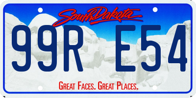 SD license plate 99RE54