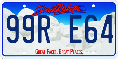 SD license plate 99RE64