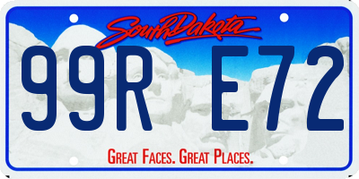 SD license plate 99RE72