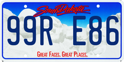 SD license plate 99RE86