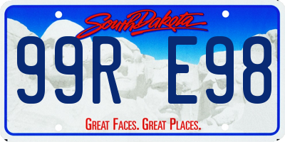 SD license plate 99RE98