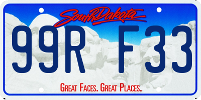 SD license plate 99RF33
