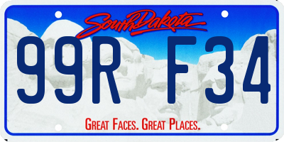 SD license plate 99RF34