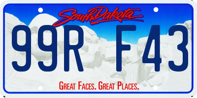 SD license plate 99RF43