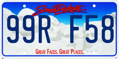 SD license plate 99RF58