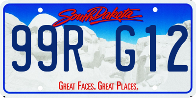 SD license plate 99RG12