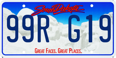 SD license plate 99RG19