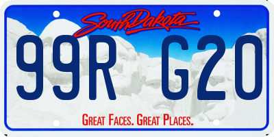 SD license plate 99RG20