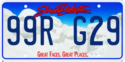 SD license plate 99RG29