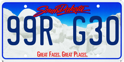 SD license plate 99RG30