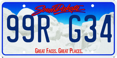 SD license plate 99RG34