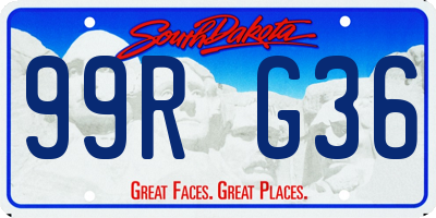 SD license plate 99RG36