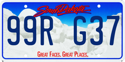 SD license plate 99RG37