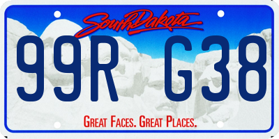 SD license plate 99RG38