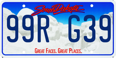 SD license plate 99RG39