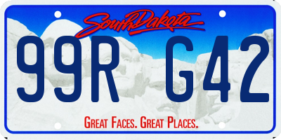 SD license plate 99RG42