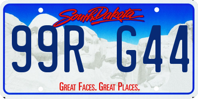 SD license plate 99RG44