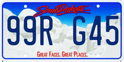 SD license plate 99RG45