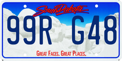 SD license plate 99RG48
