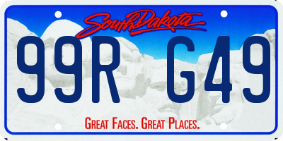 SD license plate 99RG49