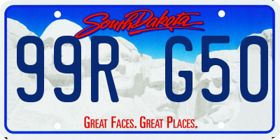 SD license plate 99RG50