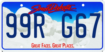 SD license plate 99RG67