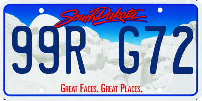 SD license plate 99RG72