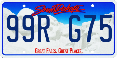 SD license plate 99RG75