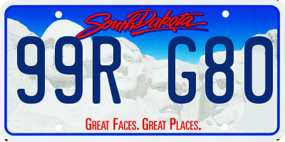 SD license plate 99RG80