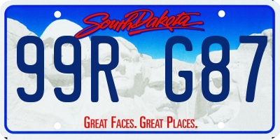SD license plate 99RG87