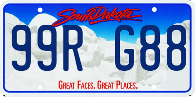 SD license plate 99RG88