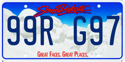 SD license plate 99RG97