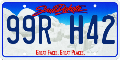 SD license plate 99RH42
