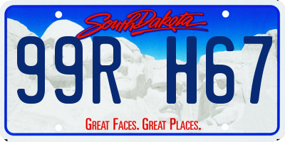 SD license plate 99RH67