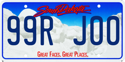 SD license plate 99RJ00