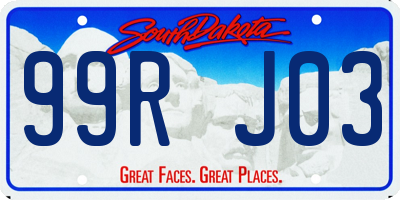 SD license plate 99RJ03