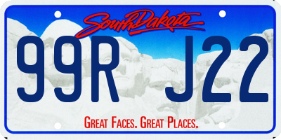 SD license plate 99RJ22