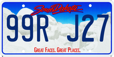 SD license plate 99RJ27