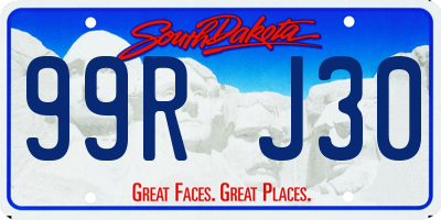 SD license plate 99RJ30