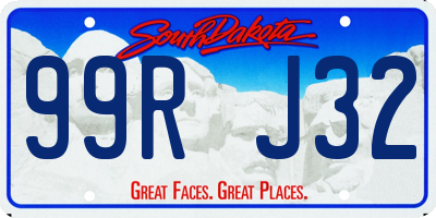 SD license plate 99RJ32