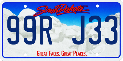 SD license plate 99RJ33