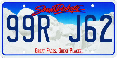 SD license plate 99RJ62