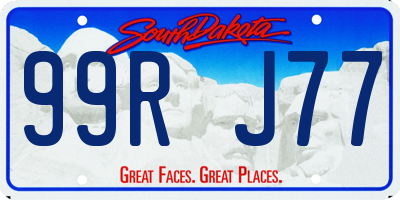 SD license plate 99RJ77